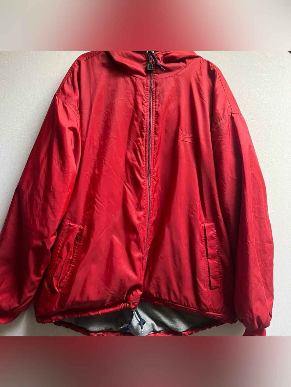 Vintage Nike Reversible Zip-Up Hoodie Red/Grey Zip Front Rare Find Men’s Sz 2XL